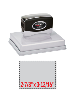 The Premier Mark 700 is a extra large pre-inked stamp, impression size is 2-7/8" x 3-13/16", &  the stamp is re-inkable with oil based ink.