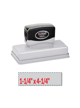 The Premier Mark 720 is a large pre-inked stamp, impression size is 1-1/4" x 4-1/4", &  the stamp is re-inkable with oil based ink.