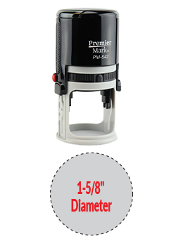 Premier Mark R-542 round self-inking stamp. Comes with thousands of initial impressions. This stamp is re-inkable, choose from many ink colors.