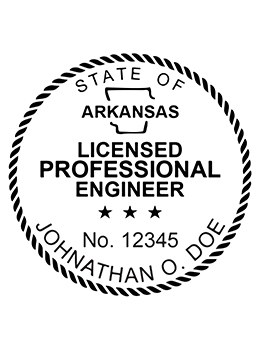 Arkansas professional engineer rubber stamp. Laser engraved for crisp and clean impression. Self-inking, pre-inked or traditional.