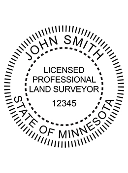 Minnesota land surveyor rubber stamp. Laser engraved for crisp and clean impression. Self-inking, pre-inked or traditional.
