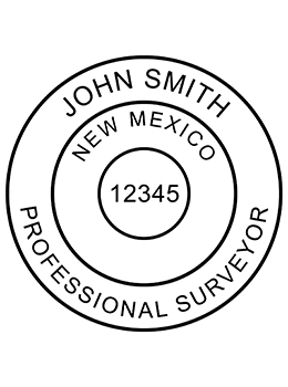 New Mexico land surveyor rubber stamp. Laser engraved for crisp and clean impression. Self-inking, pre-inked or traditional.