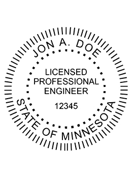 Minnesota professional engineer rubber stamp. Laser engraved for crisp and clean impression. Self-inking, pre-inked or traditional.