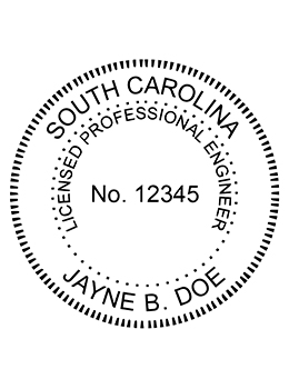 South Carolina professional engineer rubber stamp. Laser engraved for crisp and clean impression. Self-inking, pre-inked or traditional.