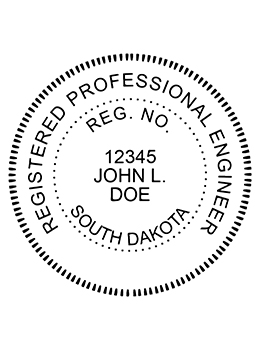 South Dakota professional engineer rubber stamp. Laser engraved for crisp and clean impression. Self-inking, pre-inked or traditional.