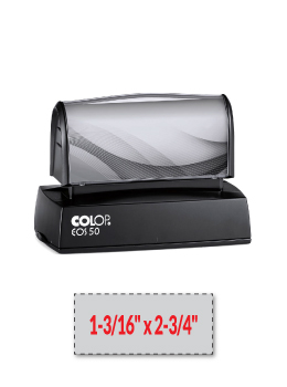 The EOS 50 is a pre-inked stamp made for use on a non-porous surface such as plastic or metal. Impression Area: 1-3/16" x 2-3/4"