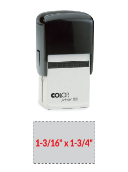 The 2000 Plus Printer 53 self-inking stamp is a 1-3/16" x 1-3/4" self-inking stamp.  Available in 5 ink colors with a laser engraved rubber die.
