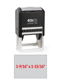 The 2000 Plus Printer 54 self-inking stamp is a 1-9/16" x 1-15/16" self-inking stamp.  Available in 5 ink colors with a laser engraved rubber die.