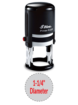 Shiny R-532 round self-inking stamp. Comes with thousands of initial impressions. This stamp is re-inkable, choose from many ink colors.