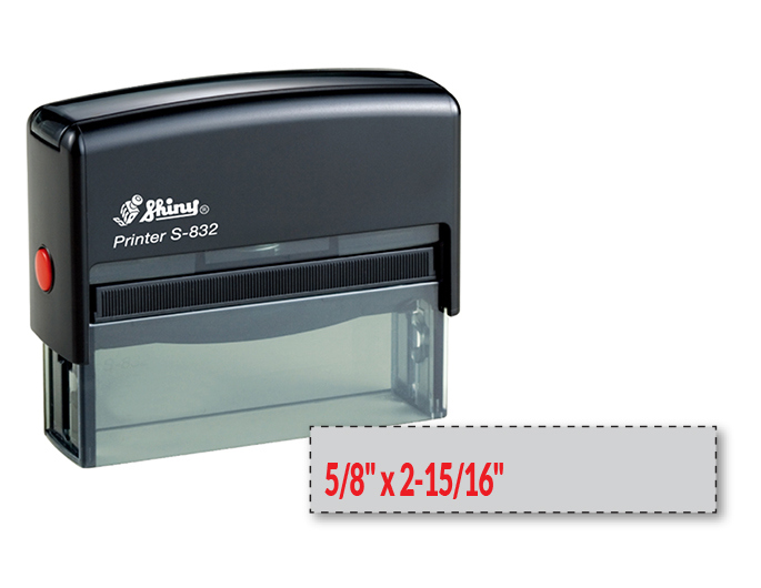 Shiny S-832 self-inking stamp. Comes with thousands of initial impressions. This stamp is re-inkable, choose from many ink colors.