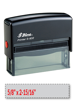 Shiny S-832 self-inking stamp. Comes with thousands of initial impressions. This stamp is re-inkable, choose from many ink colors.