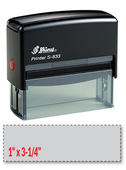 Shiny S-833 self-inking stamp. Comes with thousands of initial impressions. This stamp is re-inkable, choose from many ink colors.