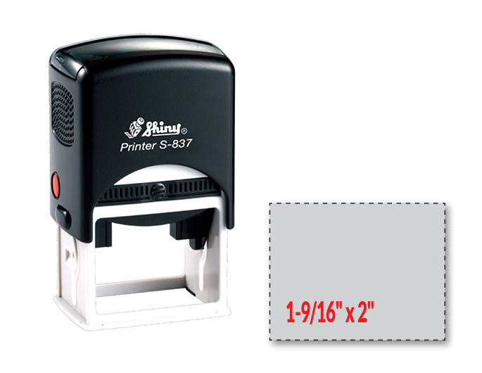 Shiny S-837 self-inking stamp. Comes with thousands of initial impressions. This stamp is re-inkable, choose from many ink colors.