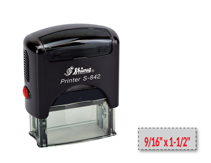 Shiny S-842 self-inking stamp. Comes with thousands of initial impressions. This stamp is re-inkable, choose from many ink colors.