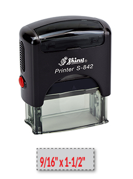 Shiny S-842 self-inking stamp. Comes with thousands of initial impressions. This stamp is re-inkable, choose from many ink colors.