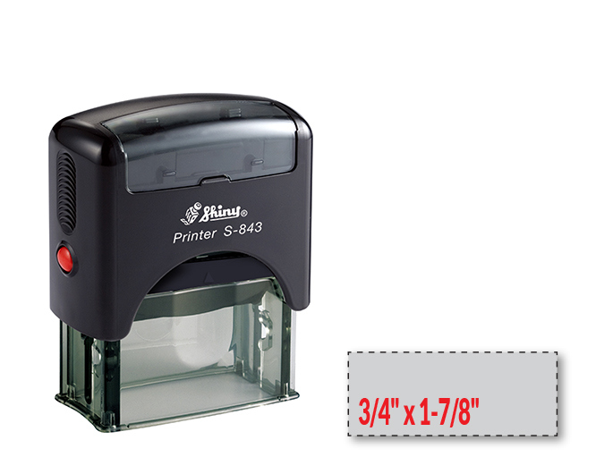 Shiny S-843 self-inking stamp. Comes with thousands of initial impressions. This stamp is re-inkable, choose from many ink colors.