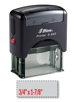 Shiny S-843 self-inking stamp. Comes with thousands of initial impressions. This stamp is re-inkable, choose from many ink colors.
