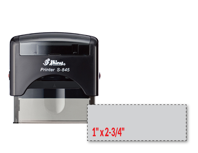 Shiny S-845 self-inking stamp. Comes with thousands of initial impressions. This stamp is re-inkable, choose from many ink colors.