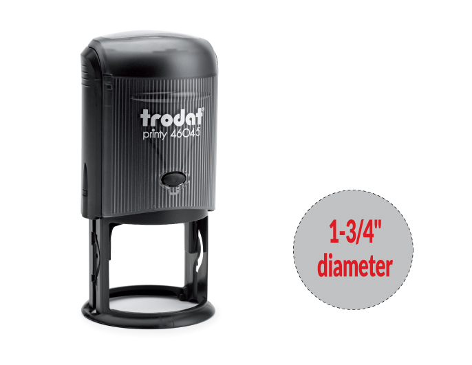 Trodat 46045 round self-inking stamp is a custom self-inking stamp. High quality plastic deliver a perfect impression.