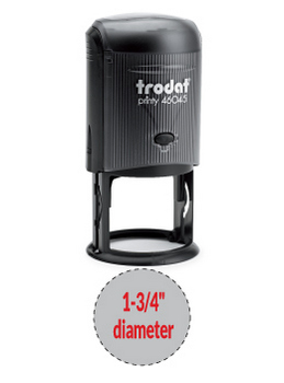 Trodat 46045 round self-inking stamp is a custom self-inking stamp. High quality plastic deliver a perfect impression.