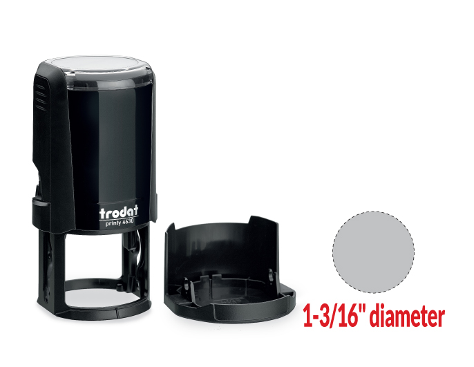 Trodat 4630 round self-inking stamp is a custom self-inking stamp. High quality plastic deliver a perfect impression.
