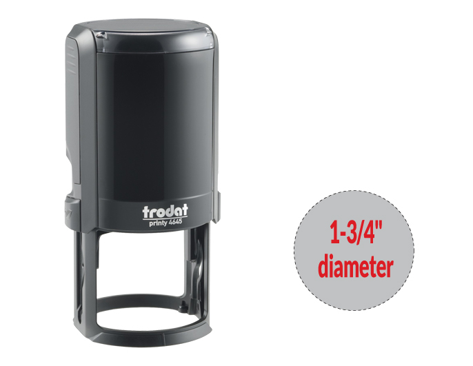 Trodat 46045 round self-inking stamp is a custom self-inking stamp. High quality plastic deliver a perfect impression.