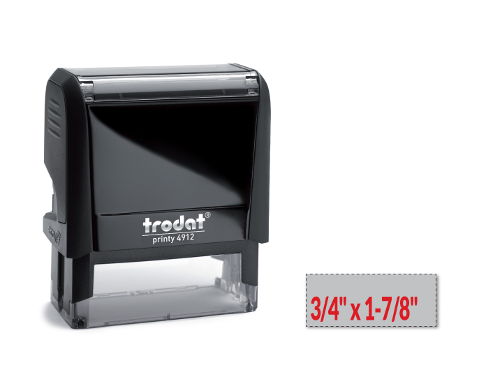 Trodat 4912 self-inking stamp is a custom self-inking stamp. High quality plastic deliver a perfect impression.