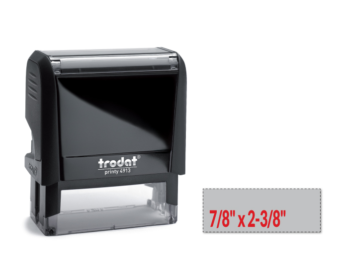 Trodat 4913 self-inking stamp is a custom self-inking stamp. High quality plastic deliver a perfect impression.