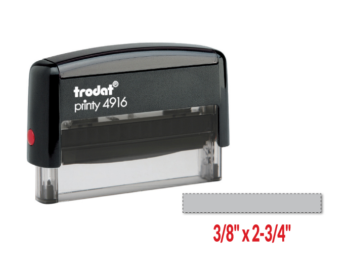 Trodat 4916 self-inking stamp is a custom self-inking stamp. High quality plastic deliver a perfect impression.