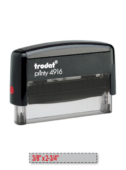 Trodat 4916 self-inking stamp is a custom self-inking stamp. High quality plastic deliver a perfect impression.