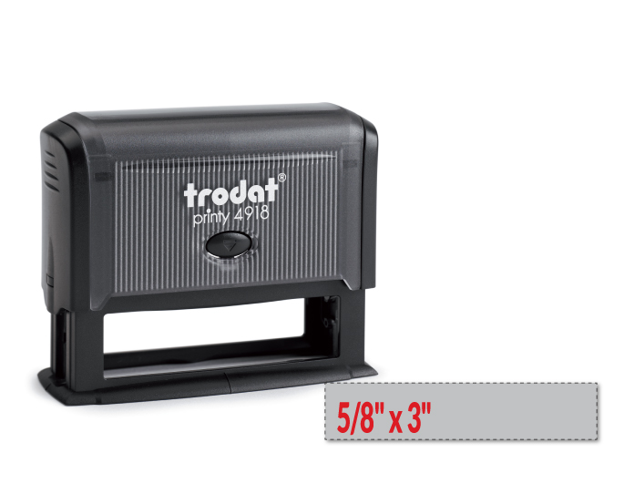 Trodat 4918 self-inking stamp is a custom self-inking stamp. High quality plastic deliver a perfect impression.