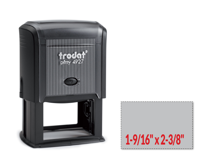 Trodat 4927 self-inking stamp is a custom self-inking stamp. High quality plastic deliver a perfect impression.