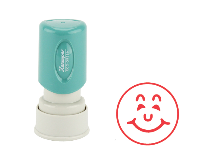 #11303 Xstamper Happy Face Round Stock Stamp. The stamp is re-inkable with oil based Xstamper ink. Generally ships out the same day.