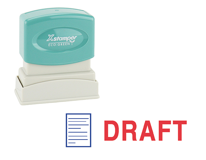 Xstamper #2031 two-color stock stamp. Comes in blue & red ink. Impression size: 1/2" x 1-5/8". Stamp is re-inkable. Thousands of initial impressions.