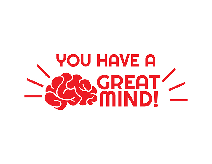You have a great mind! self-inking teacher rubber stamp.  Encourages and motivates students.  Self-inking stamp comes with thousands of impressions.