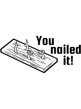 You Nailed It! self-inking teacher rubber stamp.  Encourages and motivates students.  Self-inking stamp comes with thousands of impressions.