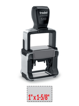 Trodat 5200 professional self-inking stamp is a heavy duty stamp. Stainless steel and high quality plastic deliver a perfect impression.