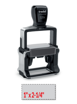 Trodat 5204 professional self-inking stamp is a heavy duty stamp. Stainless steel and high quality plastic deliver a perfect impression.