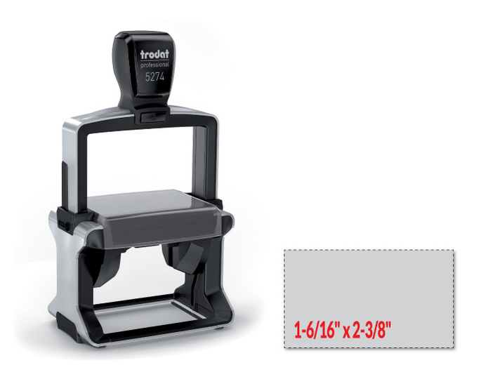 Trodat 5274 professional self-inking stamp is a heavy duty stamp. Stainless steel and high quality plastic deliver a perfect impression.