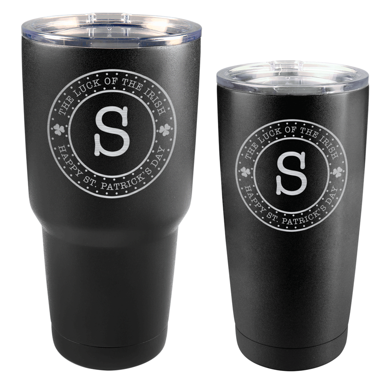 Luck of the Irish St. Patrick's Day Matte Black Tumbler (30 oz or 20 oz)