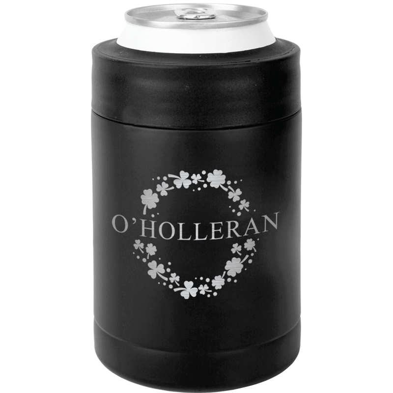 St. Patrick's Day Beverage Holder with Customized Name - Matte Black