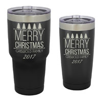 Merry Christmas Tumbler - 30 oz or 20 Black Matte Stainless Steel