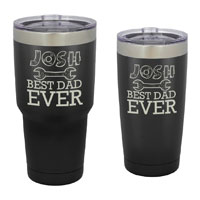 Best Dad Ever Tumbler - 30 oz or 20 Black Matte Stainless Steel