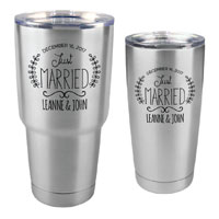 Just Married Customized Tumbler - 30 oz or 20 Stainless Steel
