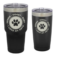 Dog and Cat Customized Tumbler - 30 oz or 20 Black Matte Stainless Steel