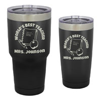 World's Best Teacher Customized Tumbler - 30 oz or 20 Black Matte Stainless Steel