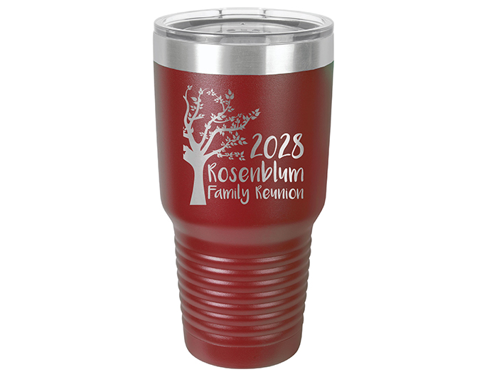 Family Reunion Customized Tumbler - 30 oz or 20 Black Matte Stainless Steel
