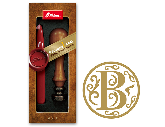 Letter "B" wax embossing seal.  Stock kit comes with genuine wood handle, stock letter die and high quality Scottish sealing wax stick.