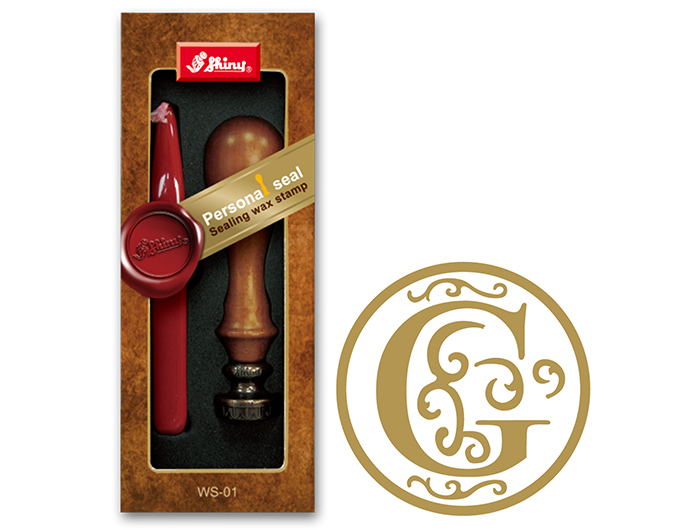 Letter G wax embossing seal.  Stock kit comes with genuine wood handle, stock letter die and high quality Scottish sealing wax stick.