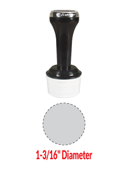 This stamp is ideal for marking any slick or hard to mark surface such as metal, glass, plastic, leather, gloss paper. Impression Size 1-3/16" diameter